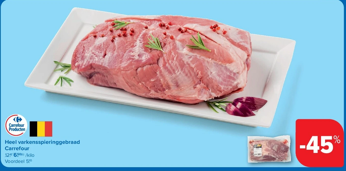 Heel varkensspieringgebraad Carrefour