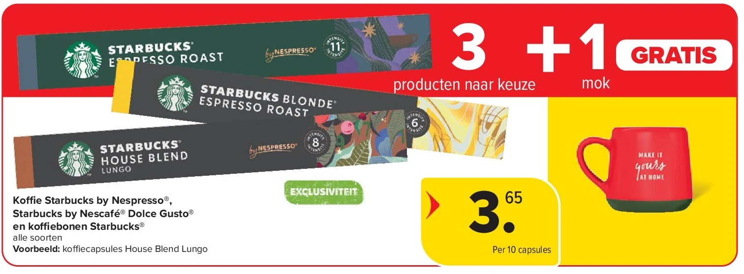 Koffie Starbucks by Nespresso®, Starbucks by Nescafé® Dolce Gusto® en koffiebonen Starbucks®