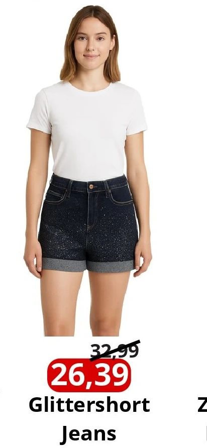 Glittershort Jeans