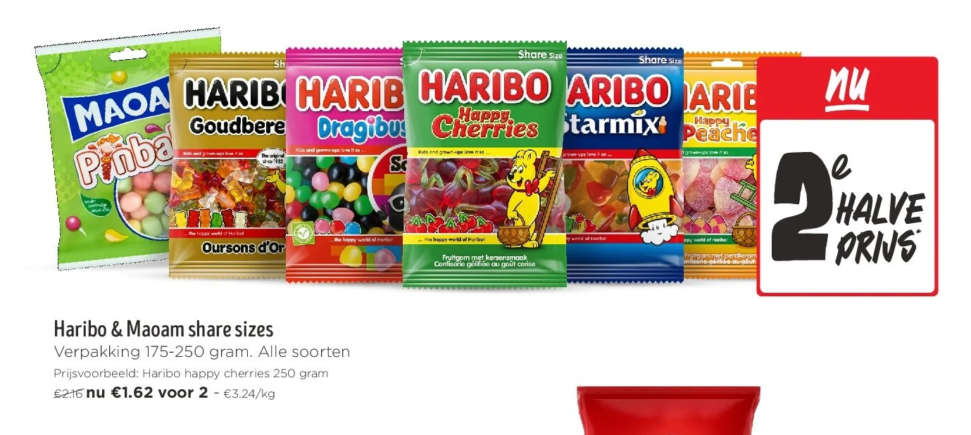 Haribo & Maoam share sizes