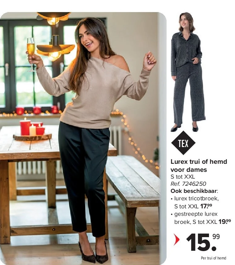 Lurex trui of hemd voor dames