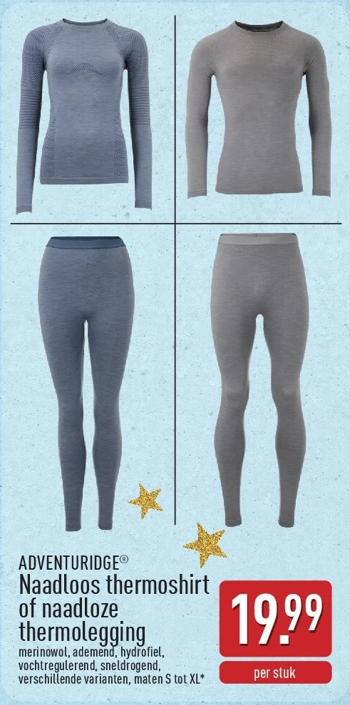 Naadloos thermoshirt of naadloze thermolegging