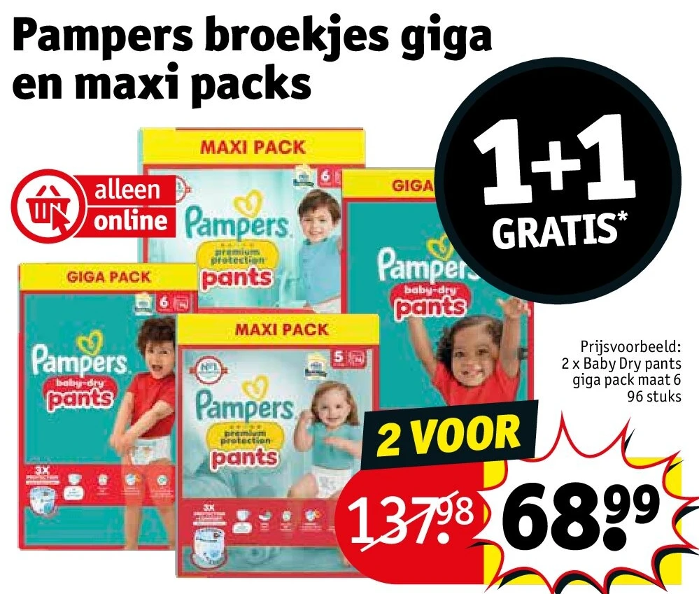 Pampers broekjes giga en maxi packs
