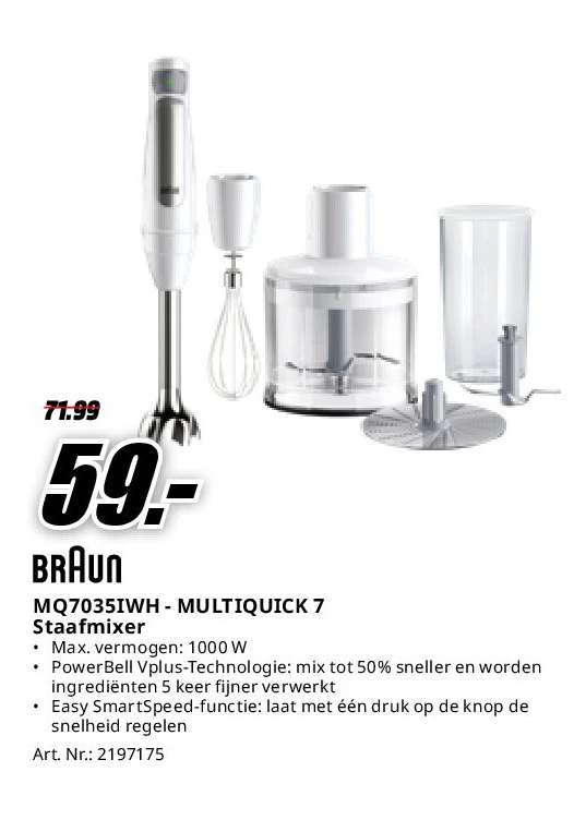 Braun MQ7035IWH - MULTIQUICK 7 Staafmixer