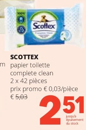 SCOTTEX papier toilette complete clean