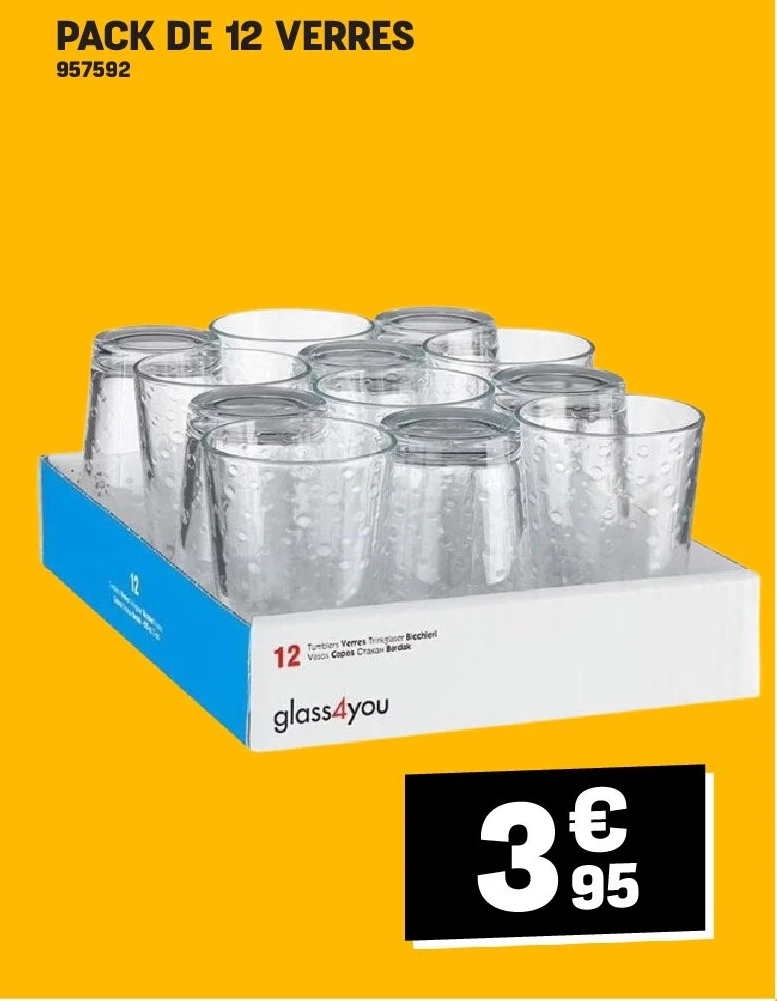 PACK DE 12 VERRES