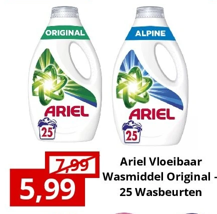 Ariel Vloeibaar Wasmiddel Original – 25 Wasbeurten