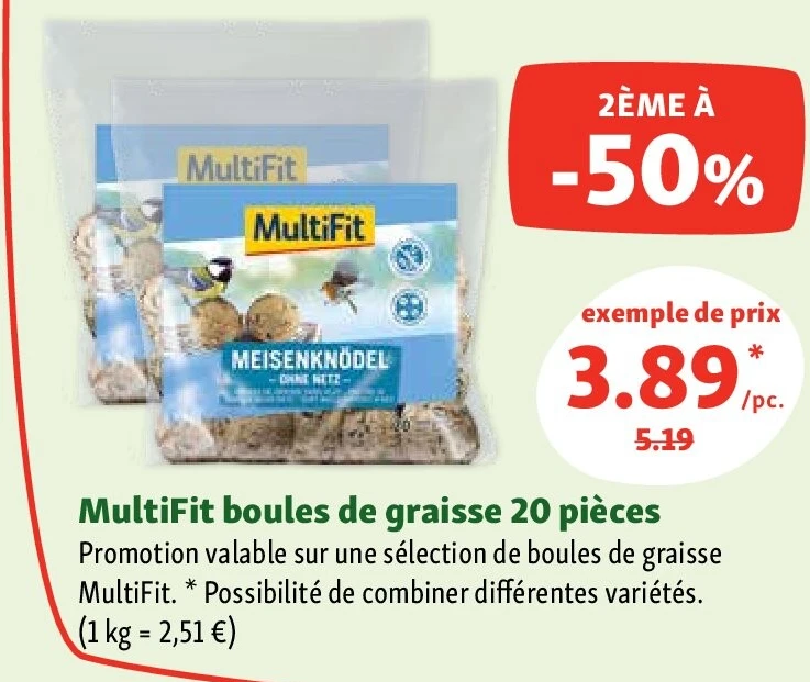 MultiFit boules de graisse 20 pièces