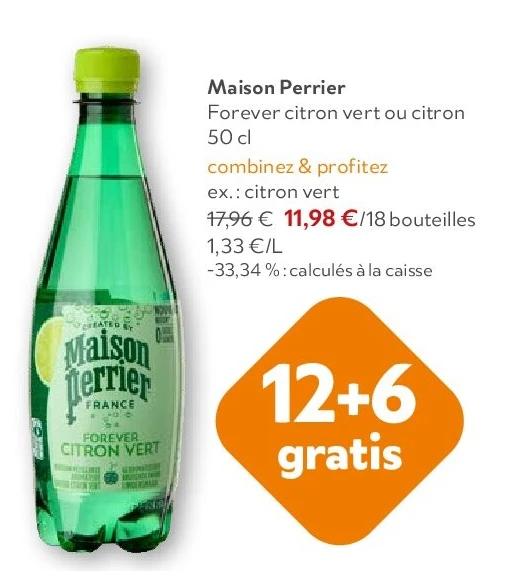 Maison Perrier Forever citron vert ou citron 50 cl