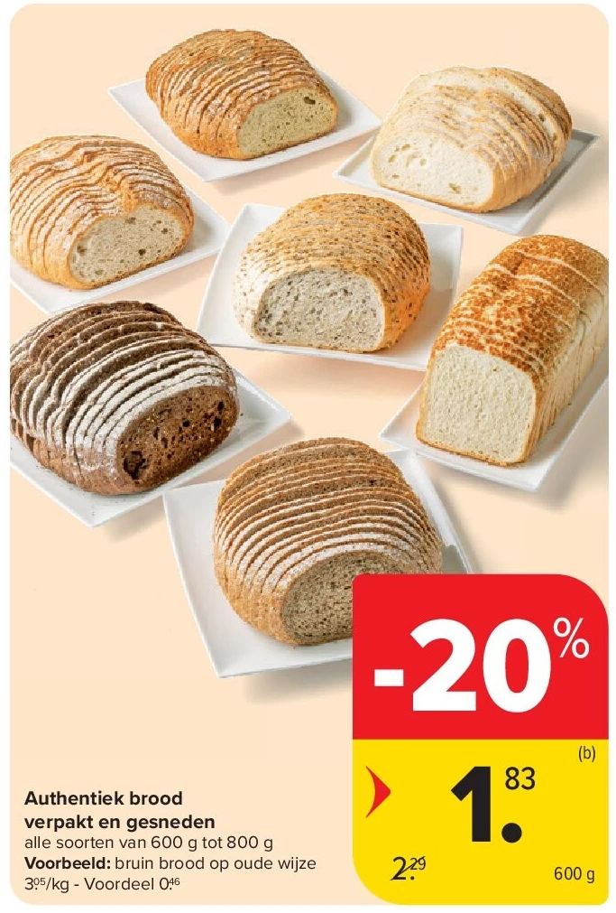 Authentiek brood verpakt en gesneden