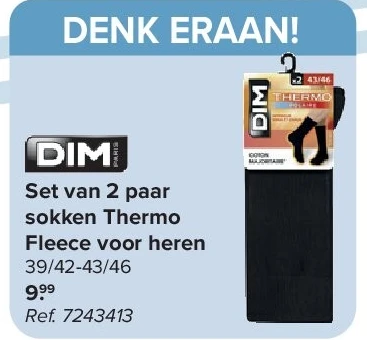 Set van 2 paar sokken Thermo Fleece voor heren
