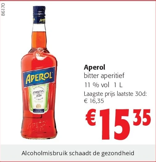 Aperol bitter aperitief 11 % vol 1 L