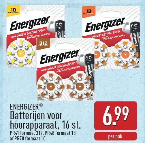 Batterijen voor hoorapparaat, 16st.