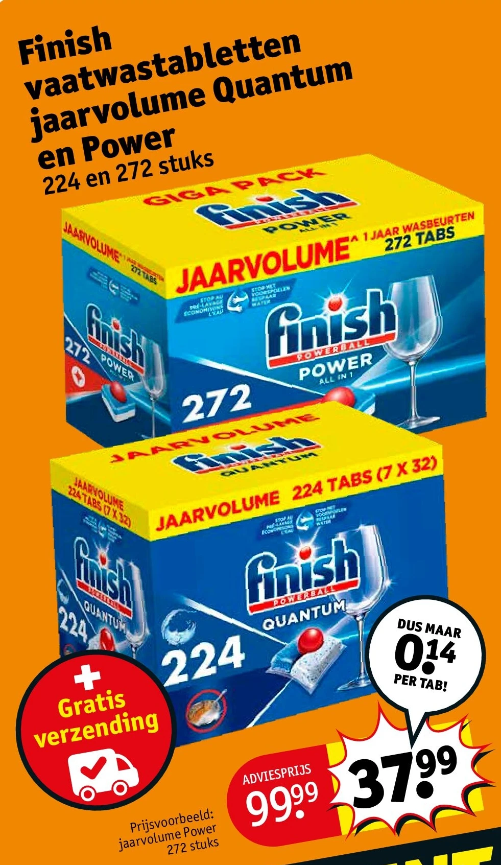 Finish vaatwastabletten jaarvolume Quantum en Power