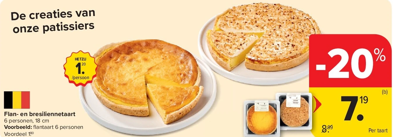 Flan- en bresiliennetaart
