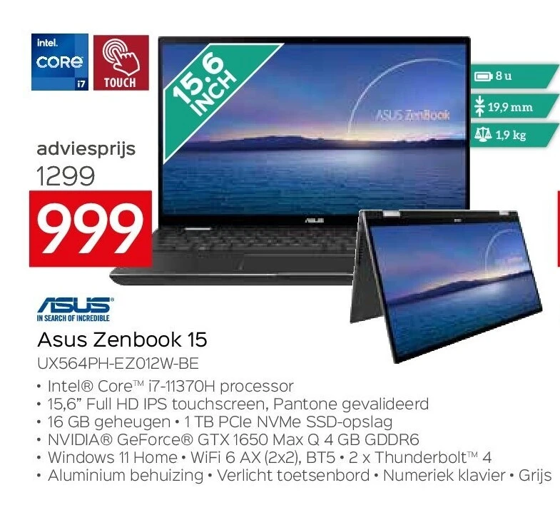 Asus Zenbook 15 UX564PH-EZ012W-BE