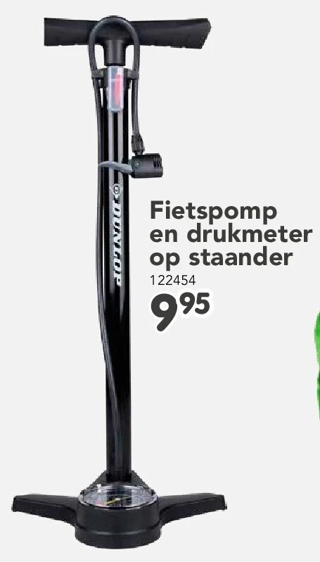Fietspomp en drukmeter op staander