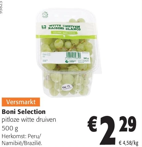 Boni Selection pitloze witte druiven 500 g