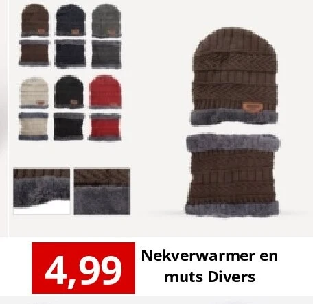 Nekverwarmer en muts Divers