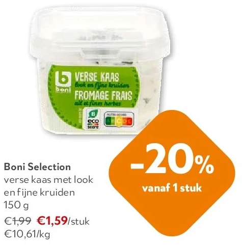 Boni Selection verse kaas met look en fijne kruiden 150 g