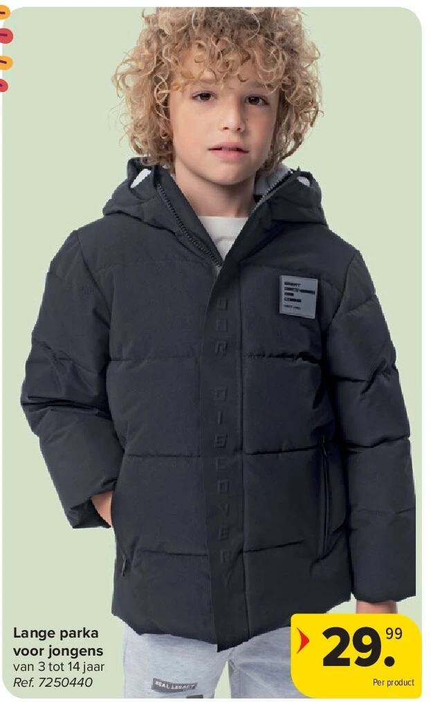 Lange parka voor jongens