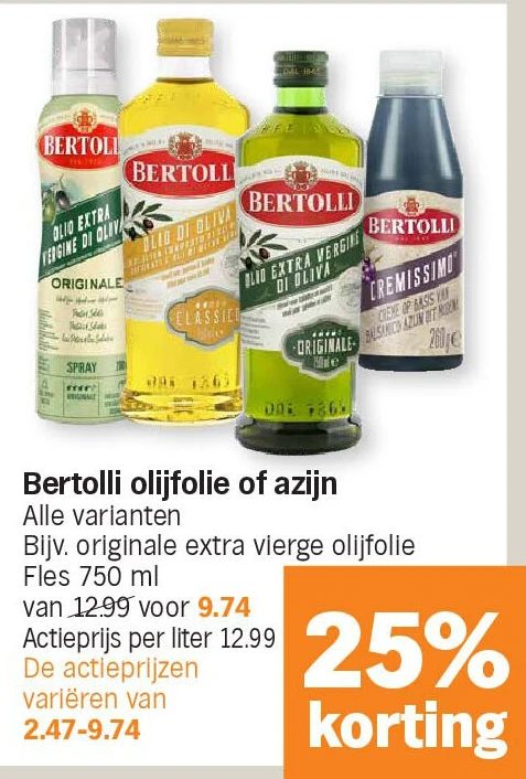 Bertolli olijfolie of azijn