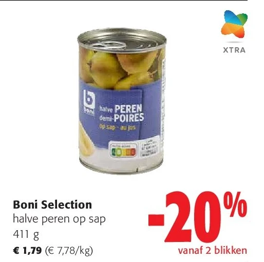 Boni Selection halve peren op sap 411 g
