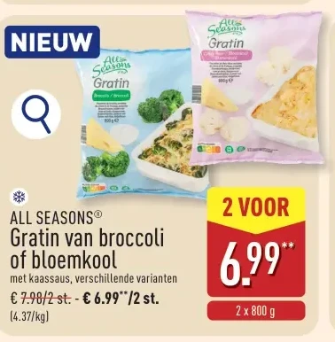 Gratin van broccoli of bloemkool
