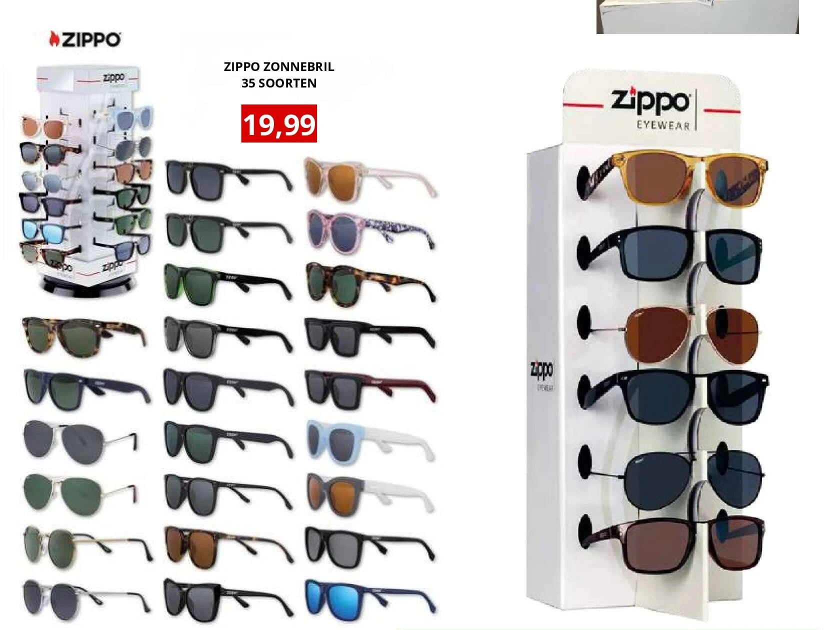 ZIPPO ZONNEBRIL 35 SOORTEN