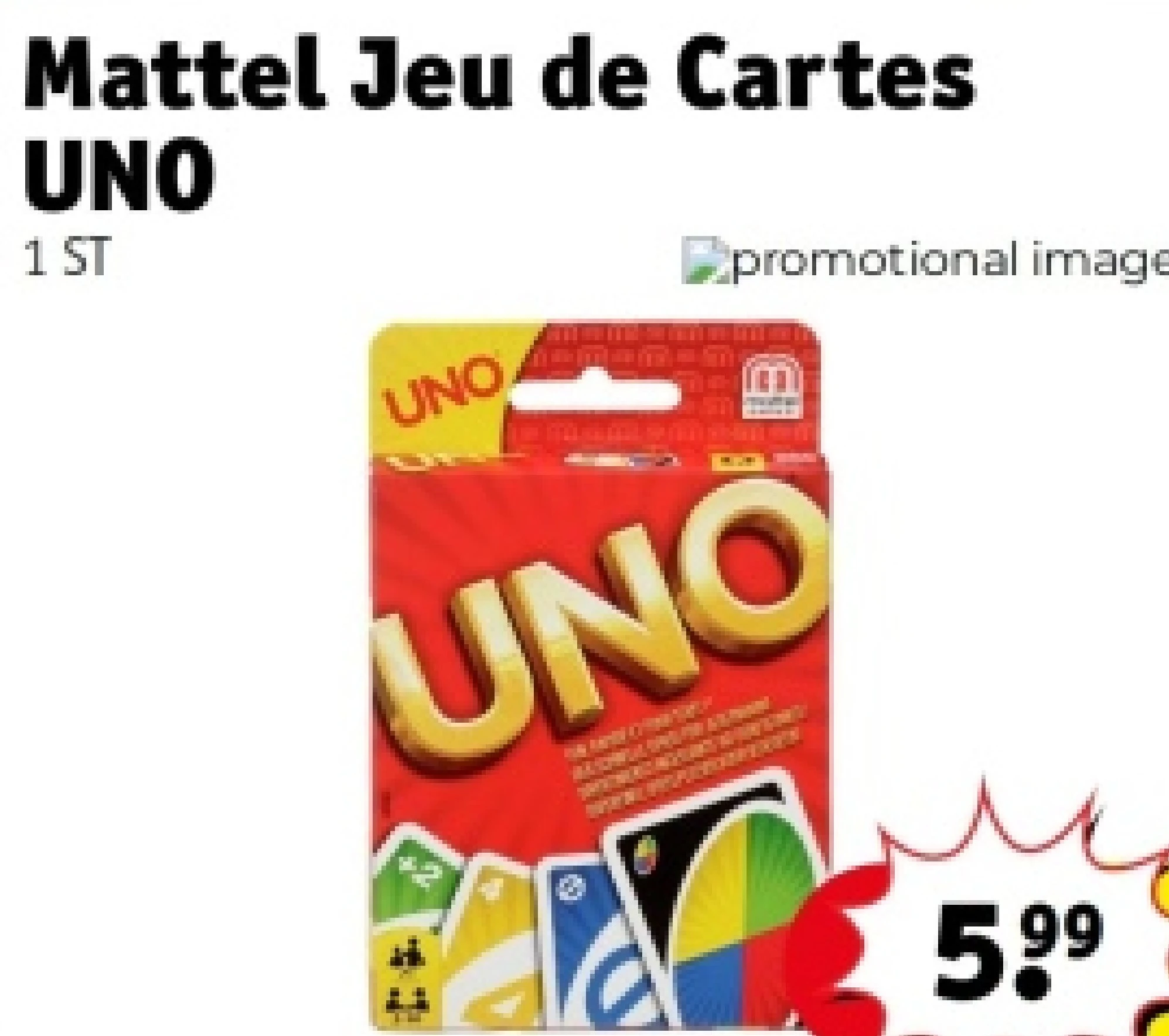 Mattel Jeu de Cartes UNO