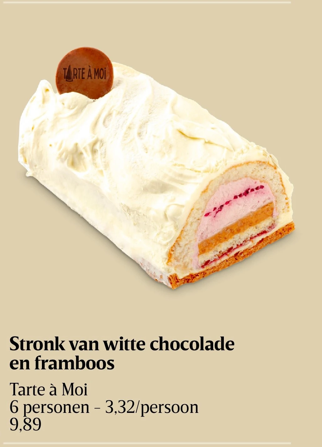 Stronk van witte chocolade en framboos