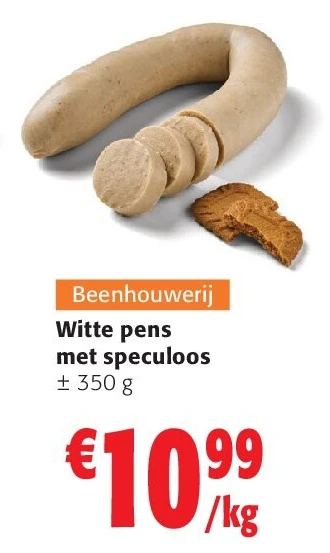 Witte pens met speculoos
