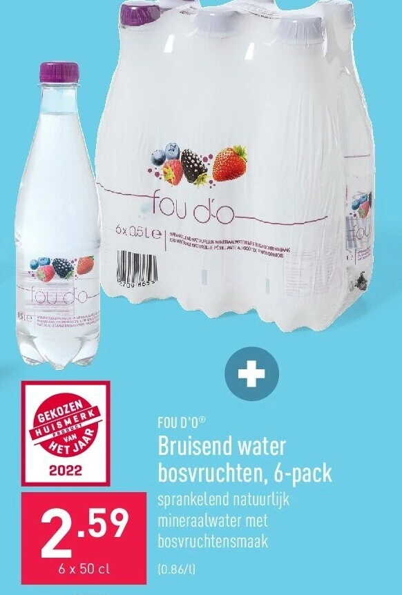 Bruisend water bosvruchten, 6-pack