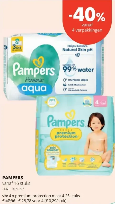 PAMPERS vanaf 16 stuks