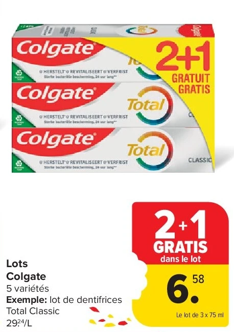Lots Colgate 3 x 75 ml
