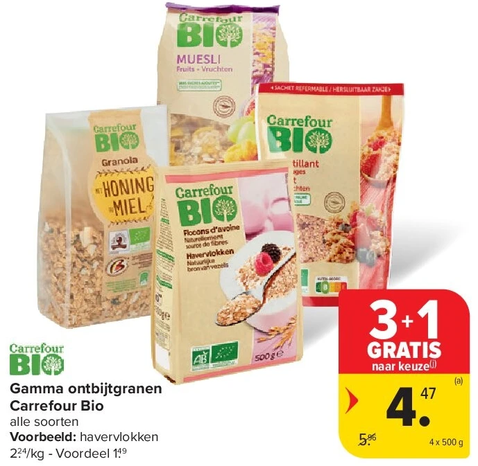 Gamma ontbijtgranen Carrefour Bio