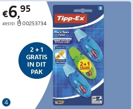 TIPP-EX CORRECTIEROLLER MICRO TAPE TWIST - 3 STUKS