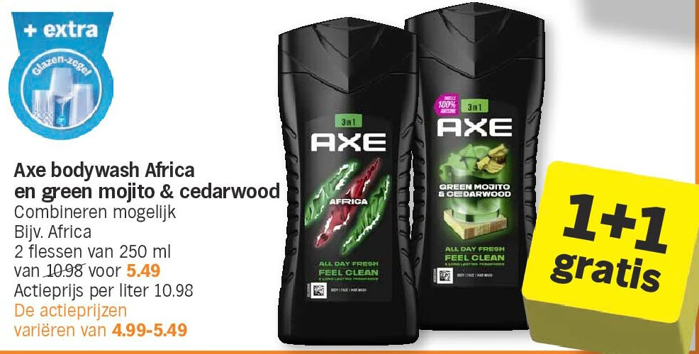 Axe bodywash Africa en green mojito & cedarwood
