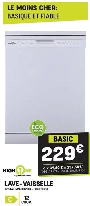 LAVE-VAISSELLE 12S47CWAD929C