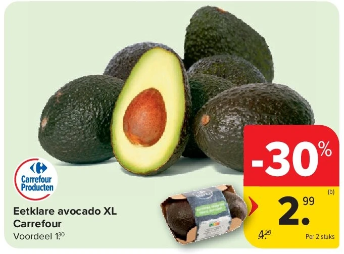 Eetklare avocado XL Carrefour