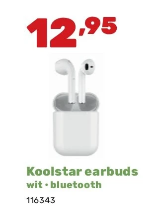 Koolstar earbuds wit • bluetooth