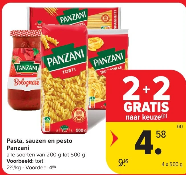 Pasta, sauzen en pesto Panzani