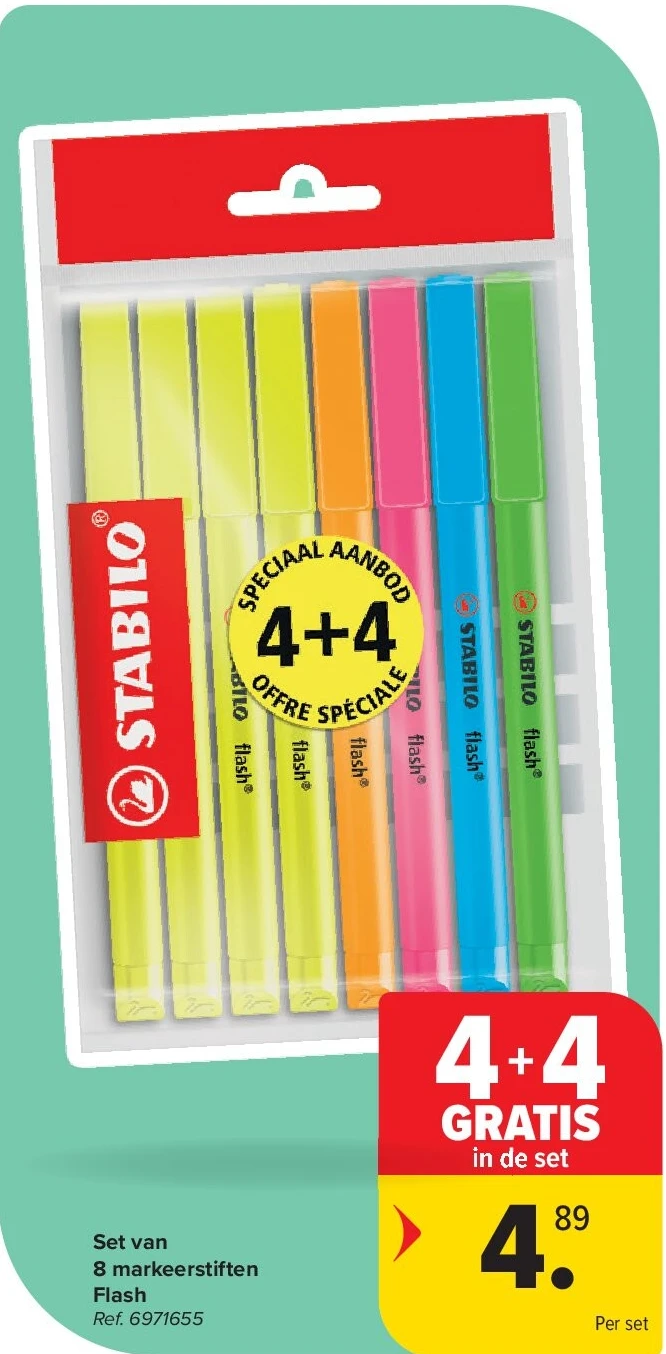 Set van 8 markeerstiften Flash