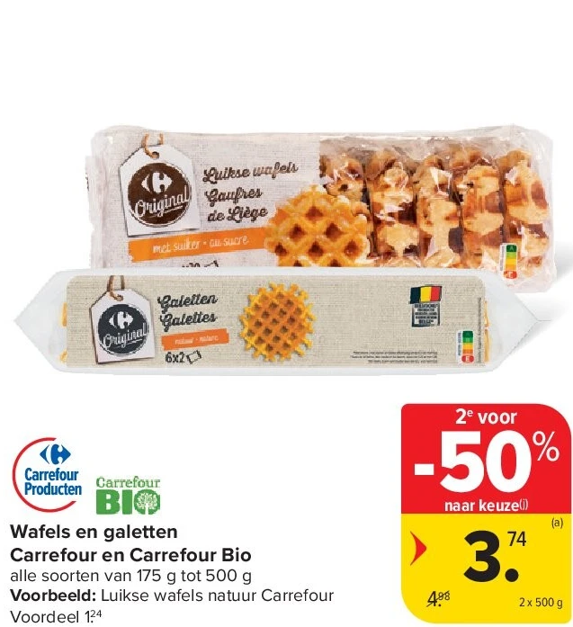 Wafels en galetten Carrefour en Carrefour Bio