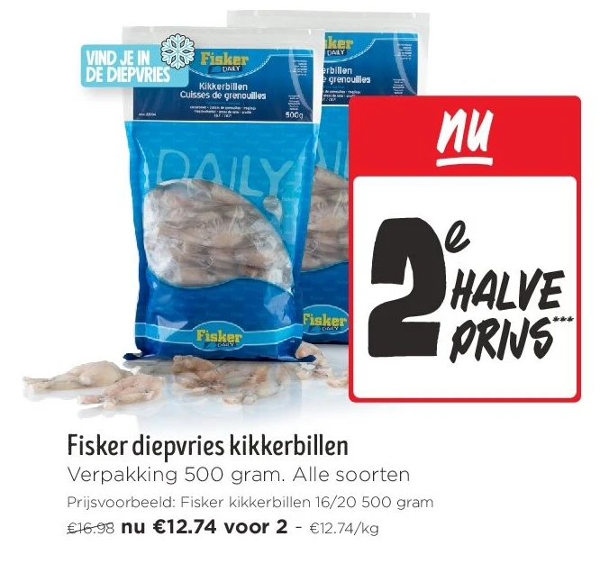 Fisker diepvries kikkerbillen