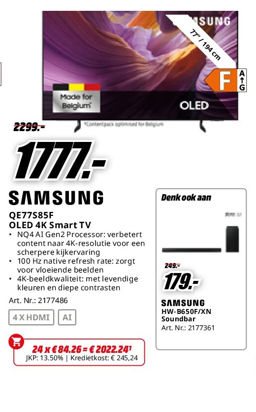 Samsung QE77S85F OLED 4K Smart TV