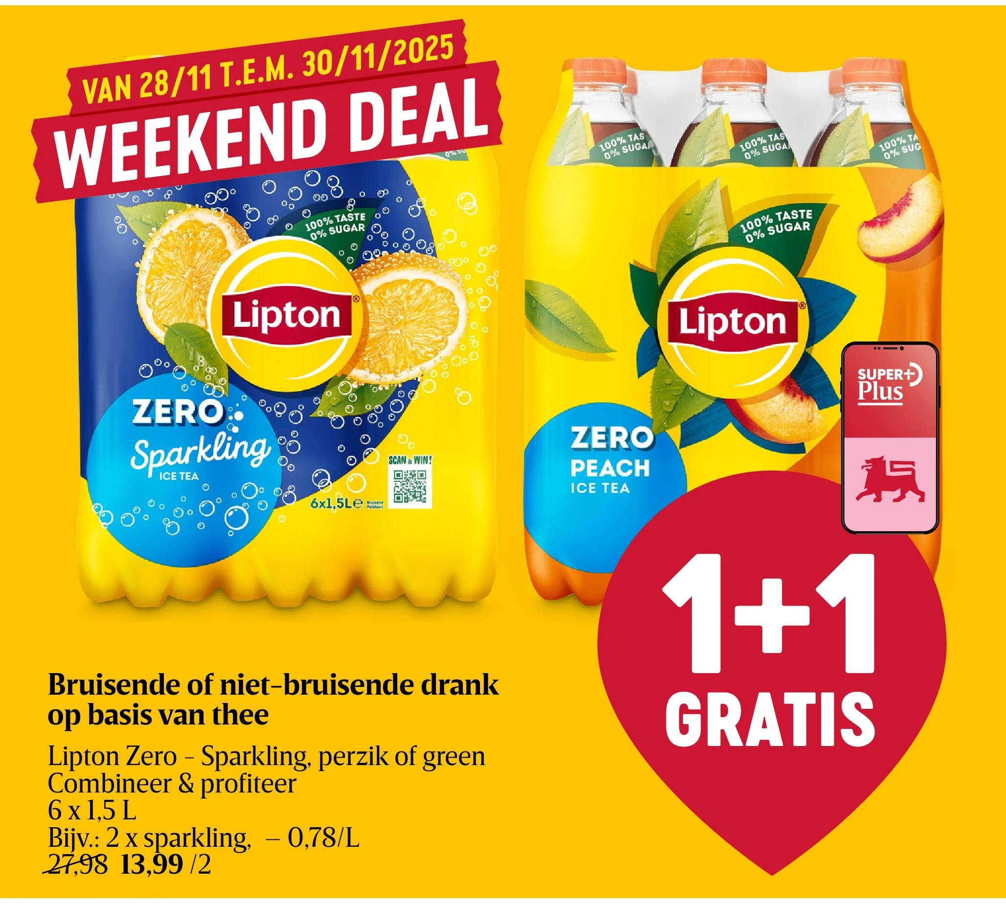 Bruisende of niet-bruisende drank op basis van thee