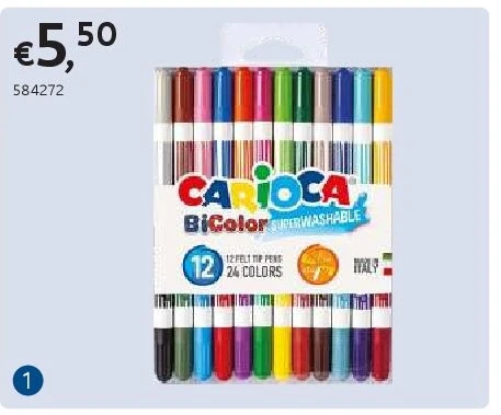 CARIOCA DUBBELE VILTSTIFTEN BICOLOR - 12 STUKS