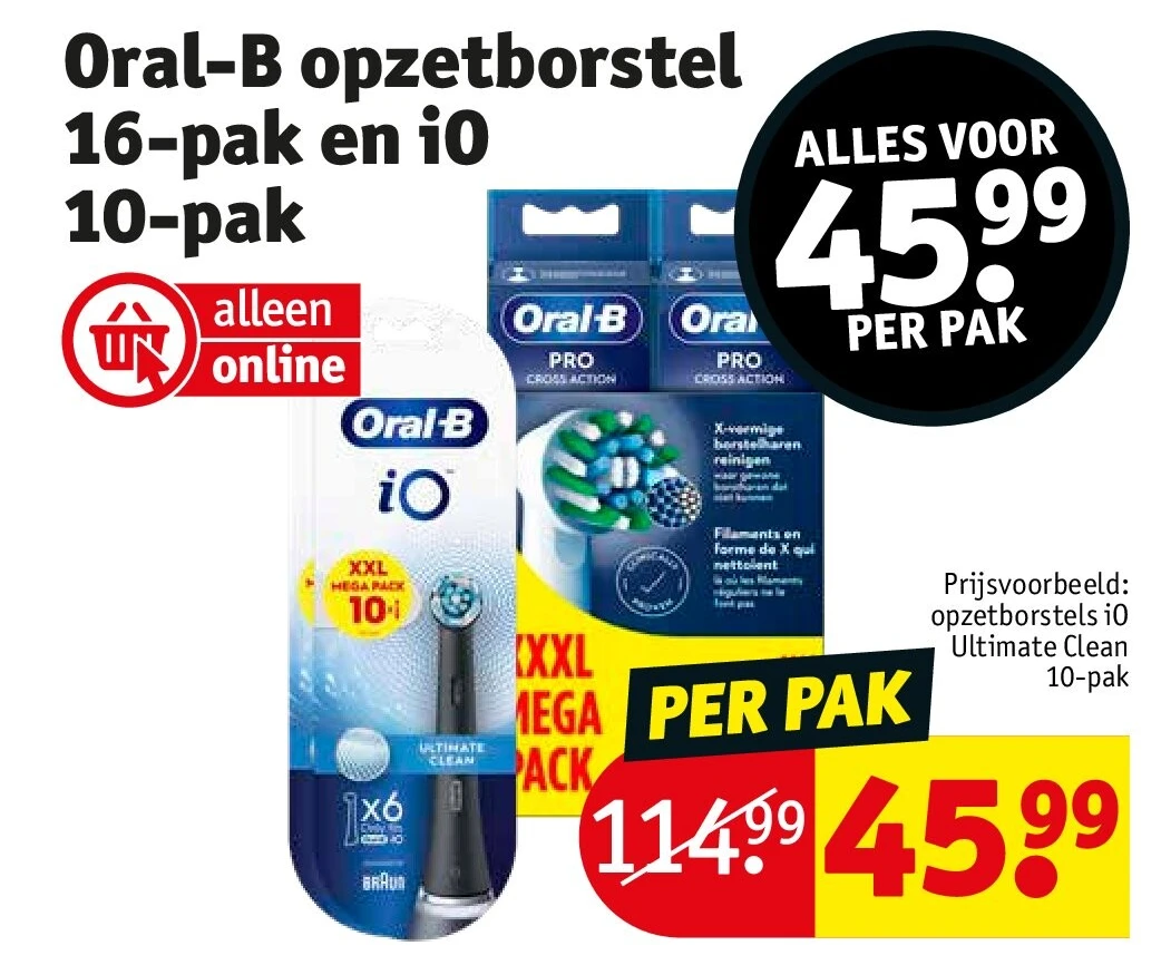 Oral-B opzetborstel 16-pak en iO 10-pak