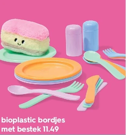bioplastic bordjes met bestek